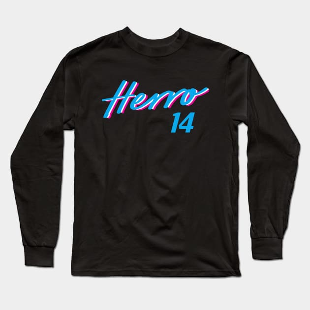 Tyler Herro 14 Miami Heat Basketball Long Sleeve T-Shirt by FanSwagUnltd